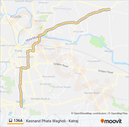 136A Bus Line Map