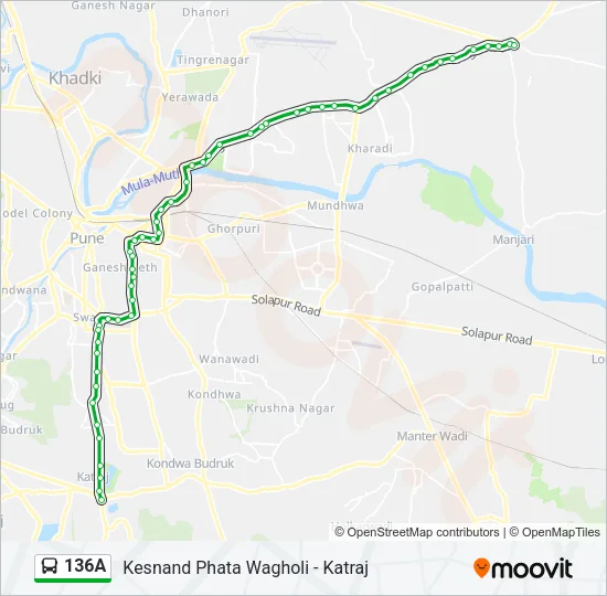 136A Bus Line Map