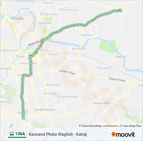 136A Bus Line Map