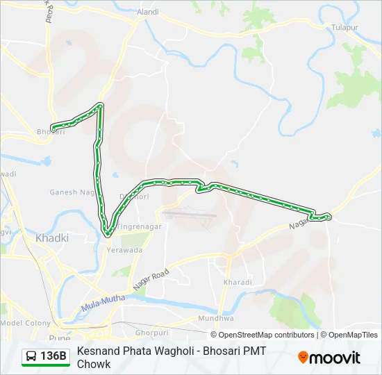 136B Bus Line Map