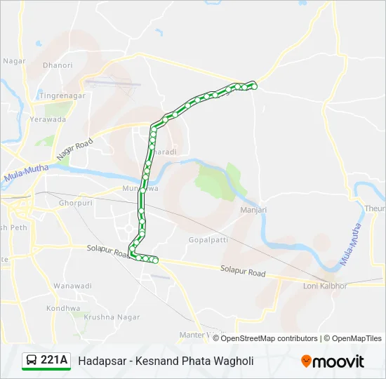 221A Bus Line Map