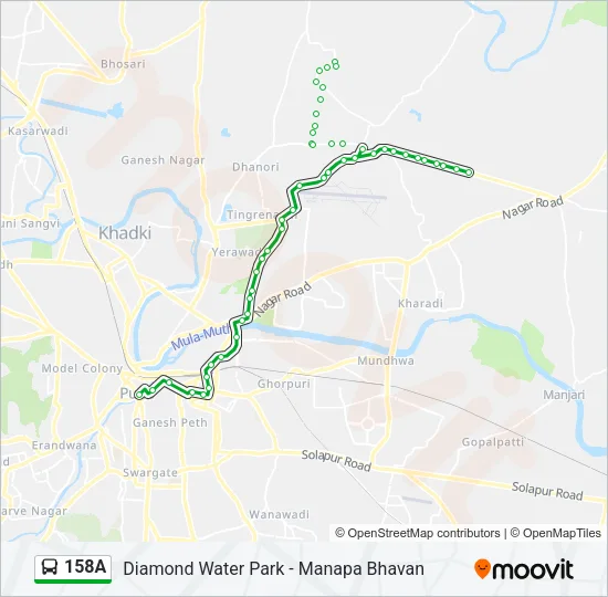 158A Bus Line Map