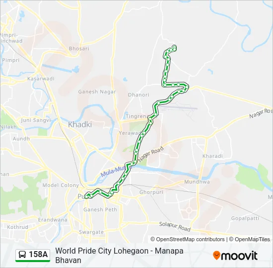 158A Bus Line Map