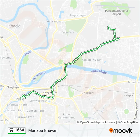 166A Bus Line Map