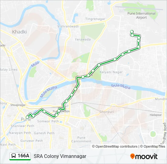 166A Bus Line Map