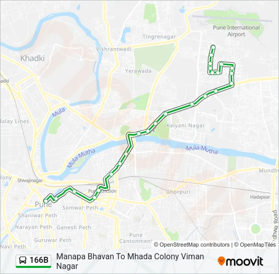 166B Bus Line Map