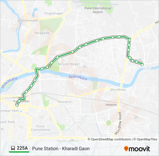 225A Bus Line Map