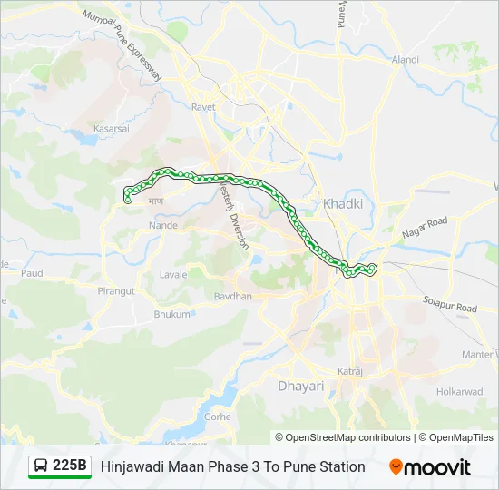 225B Bus Line Map