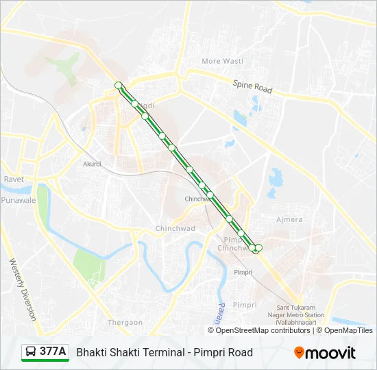 377A Bus Line Map