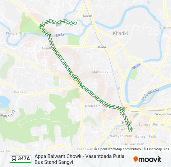347A Bus Line Map
