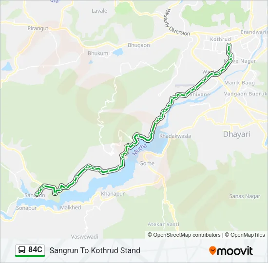 84C Bus Line Map