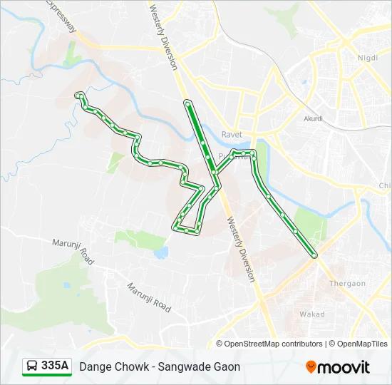 335A Bus Line Map
