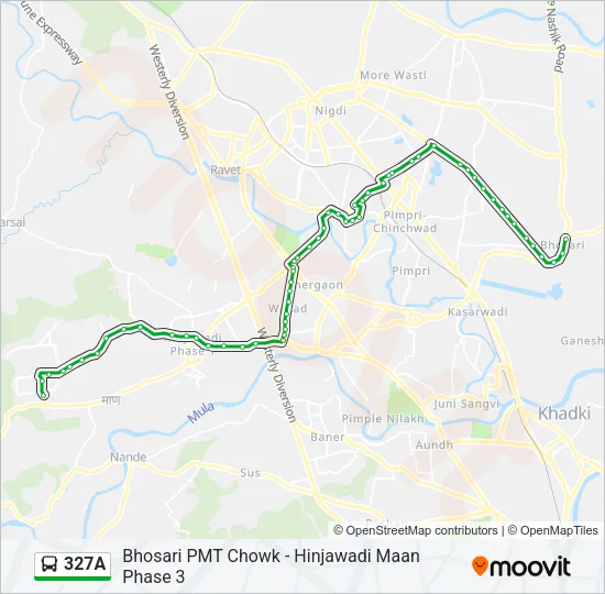 327A Bus Line Map