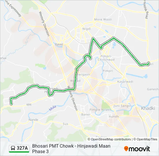 327A Bus Line Map