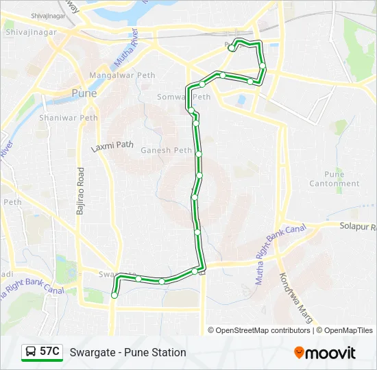 57C Bus Line Map