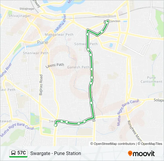 57C Bus Line Map
