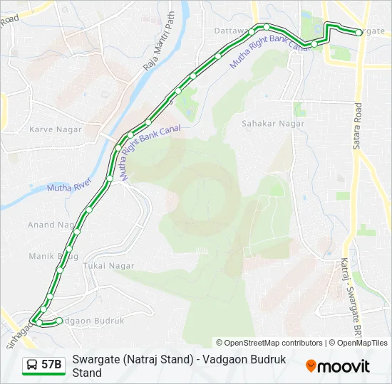 57B Bus Line Map
