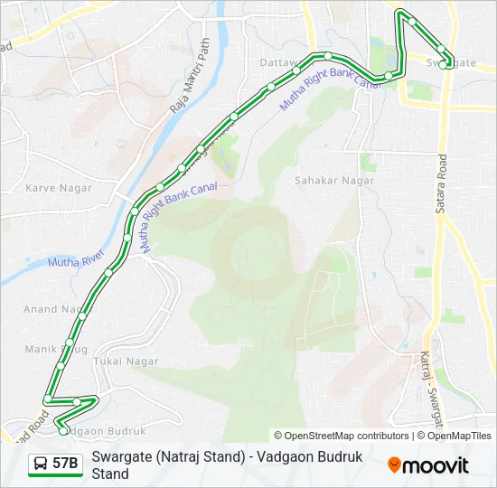 57B Bus Line Map