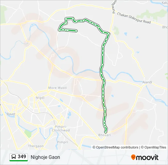 349 Bus Line Map