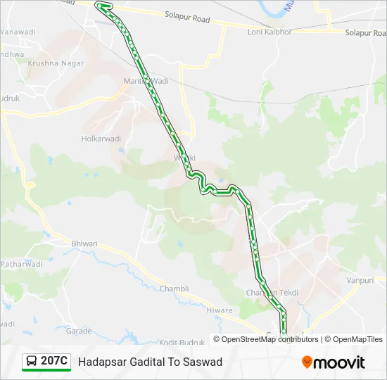 207C Bus Line Map