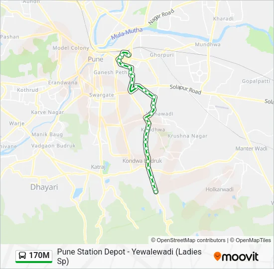170M Bus Line Map