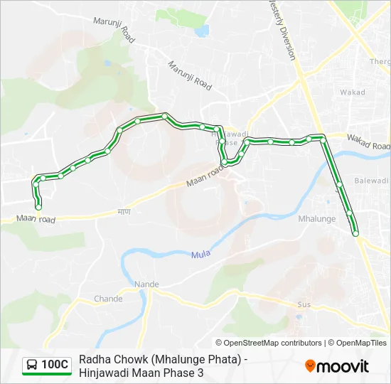 100C Bus Line Map