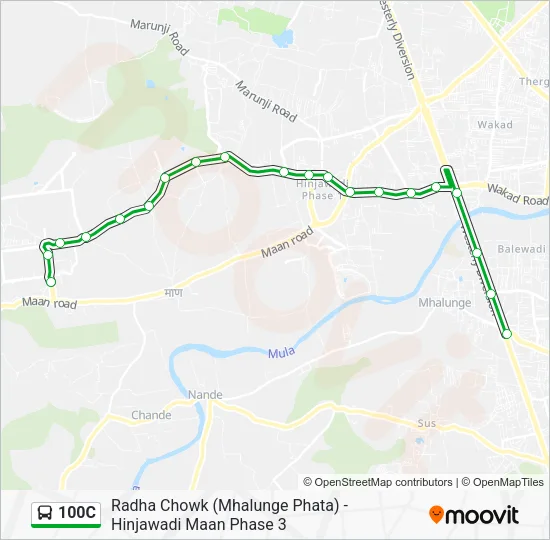 100C Bus Line Map