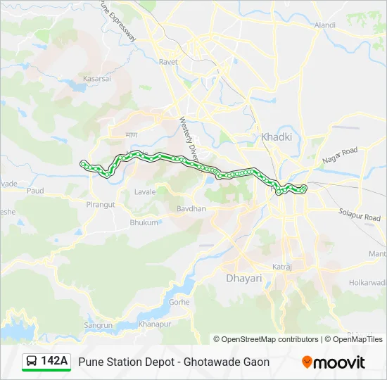 142A Bus Line Map