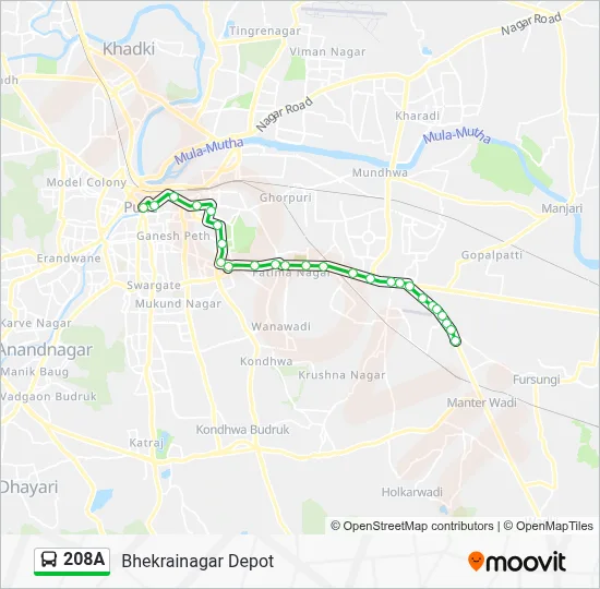 208A Route: Schedules, Stops & Maps - Bhekrai Nagar (Updated)