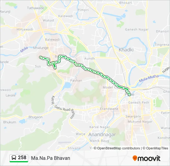 258 Route: Schedules, Stops & Maps - Ma.Na.Pa Bhavan (Updated)