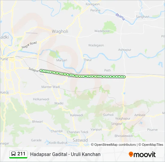 211 Route: Schedules, Stops & Maps - Uruli Kanchan (Updated)