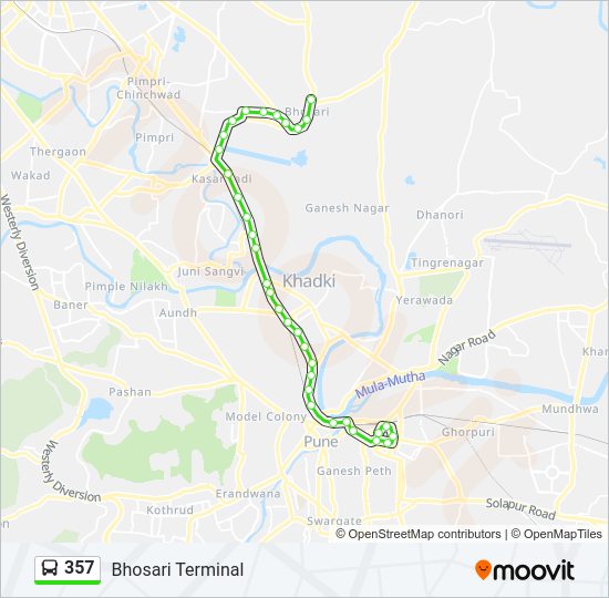 357 bus Line Map