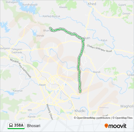 358A Bus Line Map