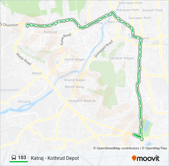 103 Bus Line Map