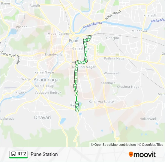 RT2 Bus Line Map