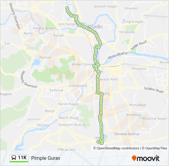 11K Bus Line Map