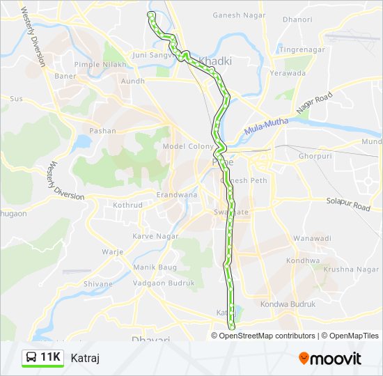 11K Bus Line Map