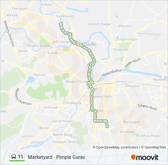 11 bus Line Map