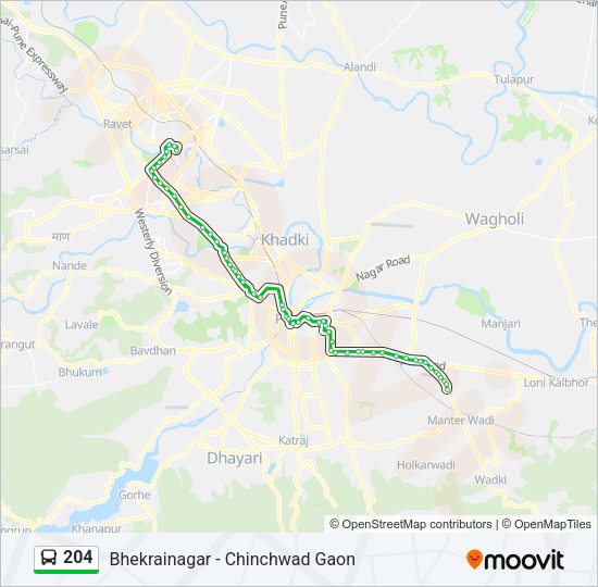 204 Bus Line Map