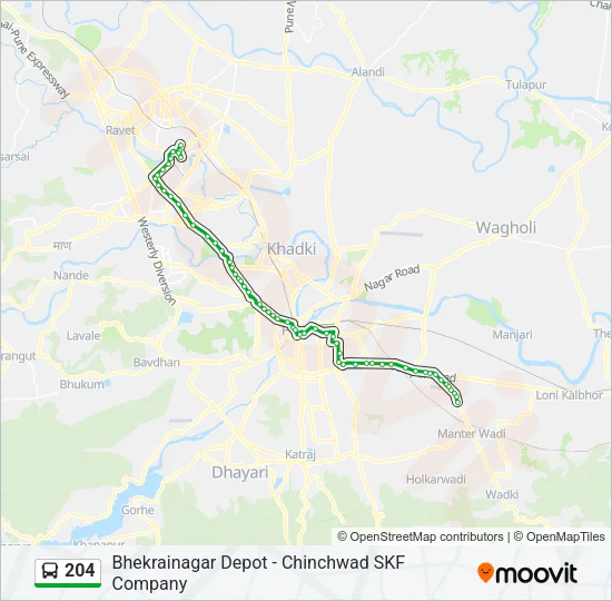 204 Bus Line Map
