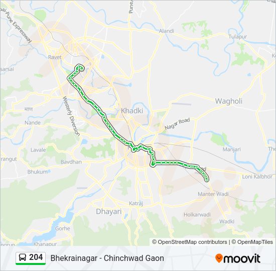 204 Bus Line Map