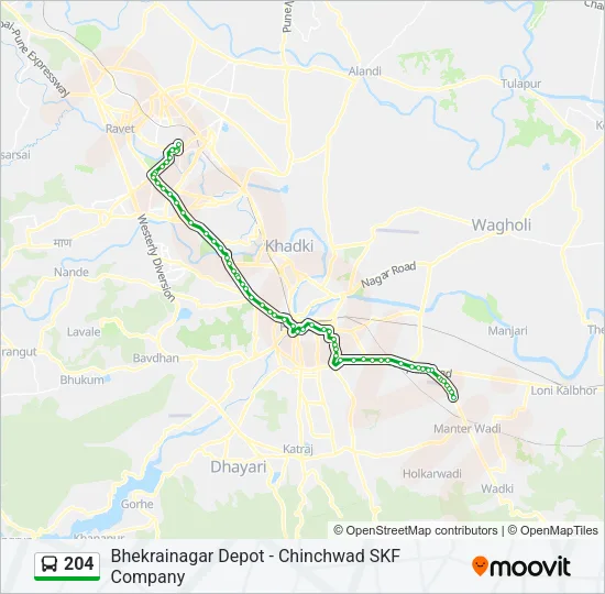 204 Bus Line Map
