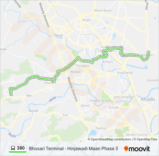 380 bus Line Map