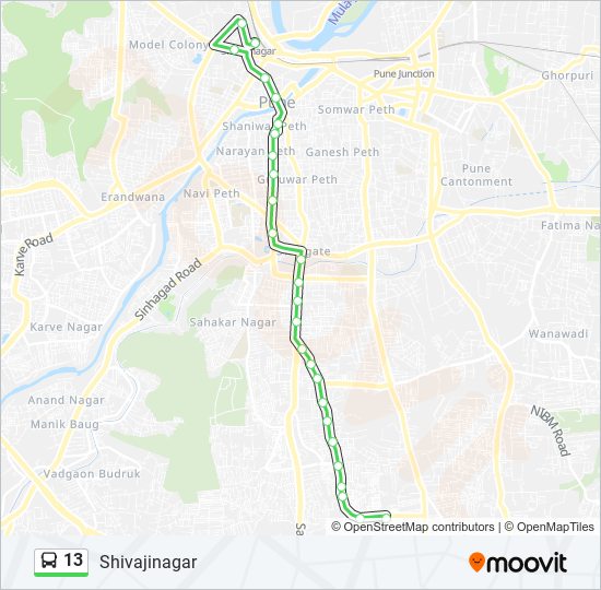 13 bus Line Map