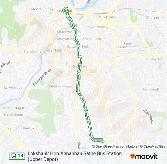 13 Bus Line Map