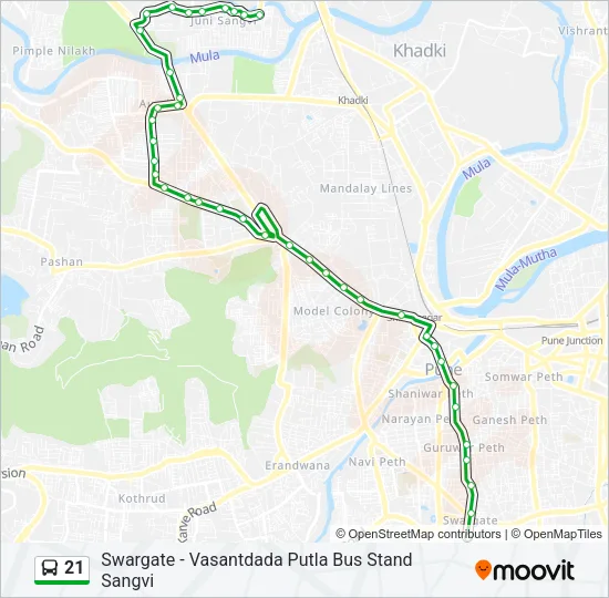 21 Bus Line Map