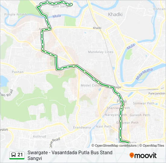 21 Bus Line Map
