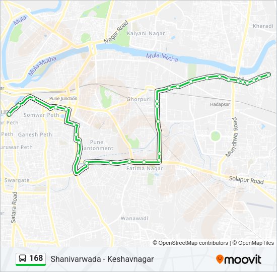 168 bus Line Map