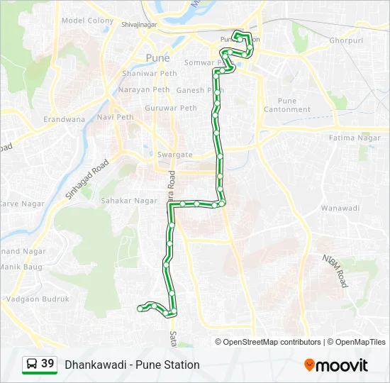 39 Bus Line Map