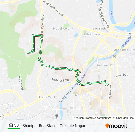 58 Bus Line Map